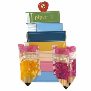 Piper K Back to School Themed Pencil Claw Hair Clip - Set of 2